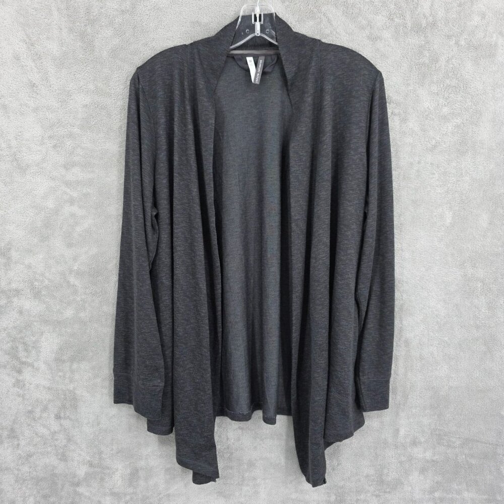 Jaclyn Intimates Cardigan Sweater 1X Charcoal Grey Uber Soft Pockets Loungewear